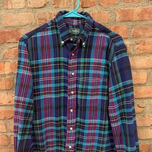 Gitman Vintage Flannel Navy, Berry, and Green (M)